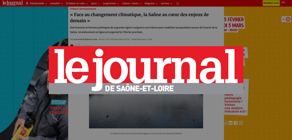 Tribune –  « Face au changement climatique, la Saône au cœur des enjeux de demain » – Le journal de Saône-et-Loire