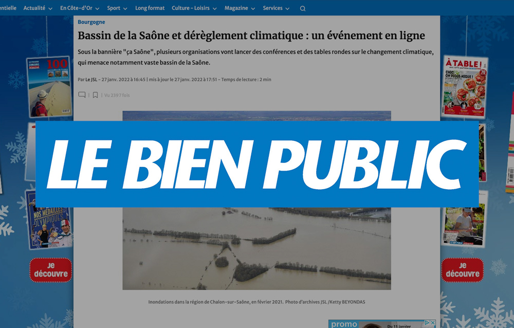 PRESSE. Bassin de la Saône et dérèglement climatique : un événement en ligne